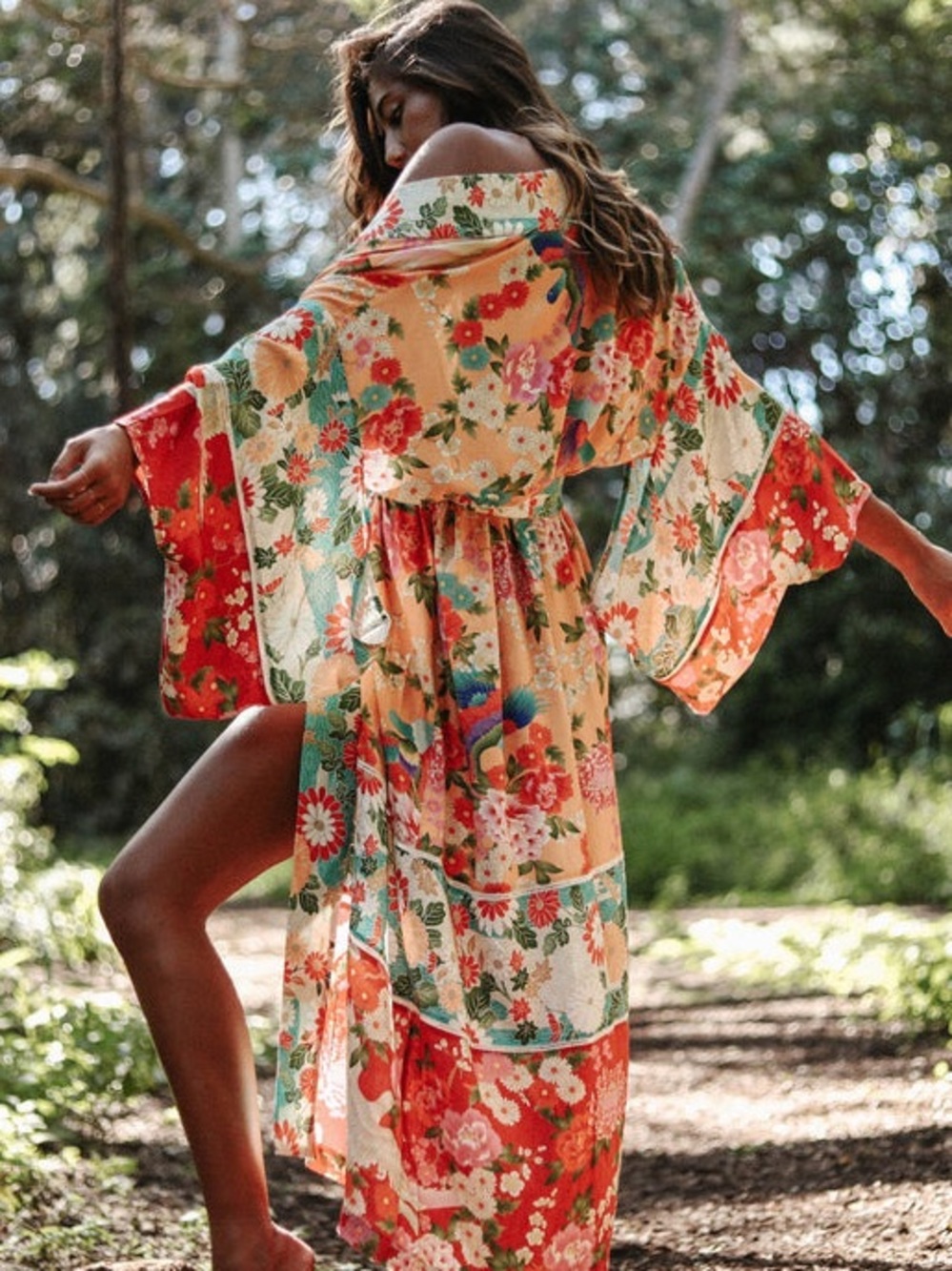 Spell DELILAH PATCHWORK MAXI KIMONO- NWT - OS
